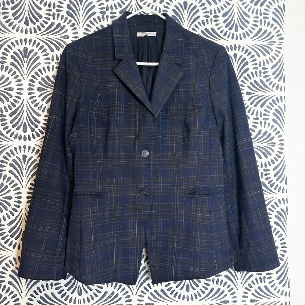 MM. Lafleur Plaid Virgin Wool Blend Business Blazer - Picture 3 of 16